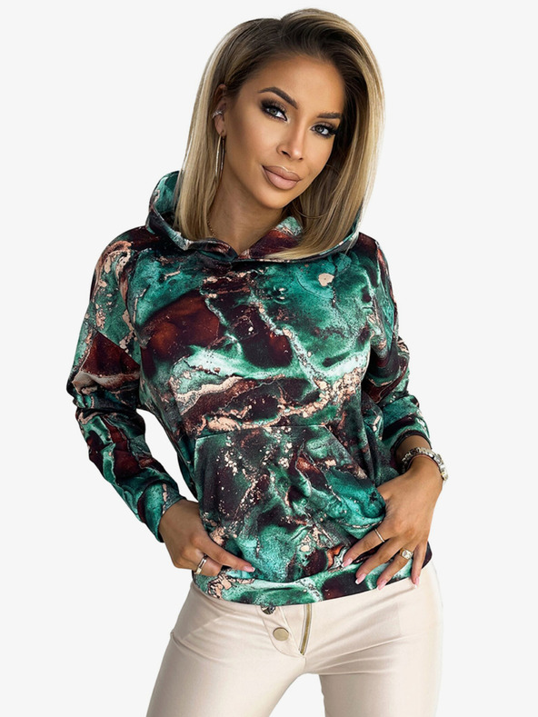 numoco Кенгуру с качулка - тюркоазено кафяв мрамор Numoco