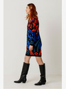 SKFK Синьо-оранжева дамска шарена рокля с пуловер SKFK