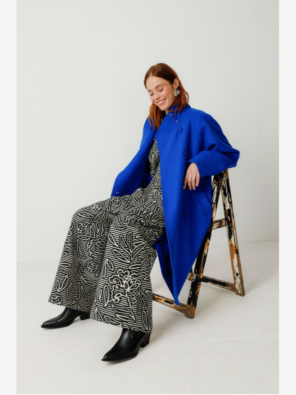 SKFK Синьо дамско палто SKFK