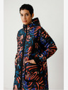 SKFK Синьо и оранжево дамско зимно палто с шарка SKFK