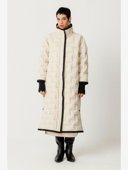 SKFK Кремаво дамско зимно палто SKFK