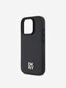DKNY DKNY PU кожа с повтарящ се десен с логото Stack MagSafe заден капак за iPhone 16 Pro Black