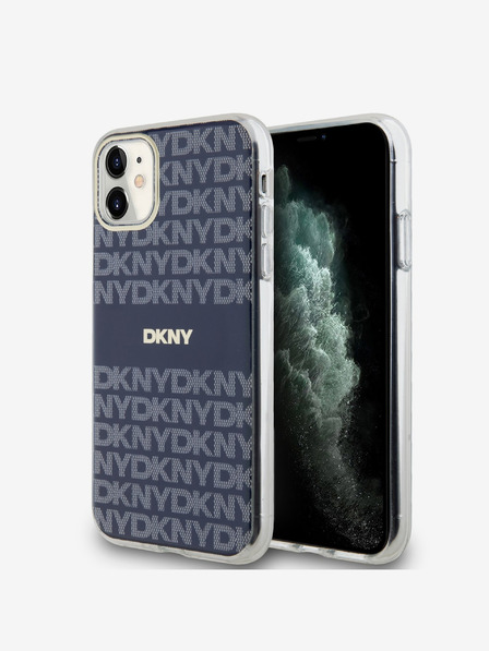 DKNY PC/TPU Повтарящ се модел с тонални ивици Magsafe заден капак за iPhone 11 Blue DKNY