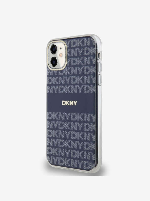 DKNY PC/TPU Повтарящ се модел с тонални ивици Magsafe заден капак за iPhone 11 Blue DKNY