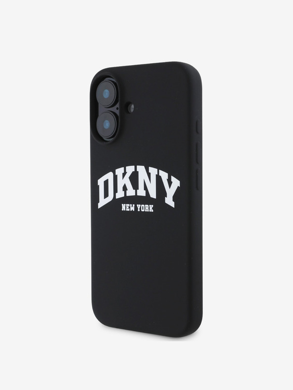 DKNY DKNY Течен силикон с лого на арката MagSafe заден капак за iPhone 16 черен