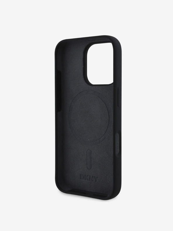DKNY DKNY Заден капак от течен силикон с лого на арката MagSafe за iPhone 16 Pro Max Black
