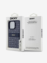 DKNY DKNY Заден капак от полиуретанова кожа с повтарящ се десен ивици за iPhone 16 Pro Blue