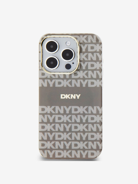 DKNY PC/TPU Repeat Pattern Tonal Stripe Magsafe Back Cover за iPhone 14 Pro Max Beige DKNY