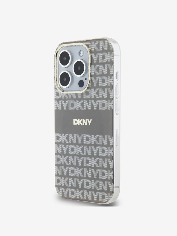 DKNY PC/TPU Repeat Pattern Tonal Stripe Magsafe Back Cover за iPhone 14 Pro Max Beige DKNY