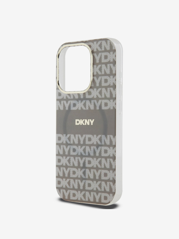 DKNY PC/TPU Repeat Pattern Tonal Stripe Magsafe Back Cover за iPhone 14 Pro Max Beige DKNY