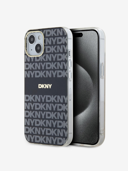 DKNY PC/TPU Repeat Pattern Tonal Stripe Magsafe Back Cover за iPhone 14 Black DKNY
