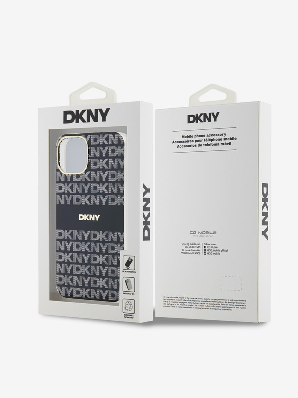 DKNY PC/TPU Repeat Pattern Tonal Stripe Magsafe Back Cover за iPhone 14 Black DKNY