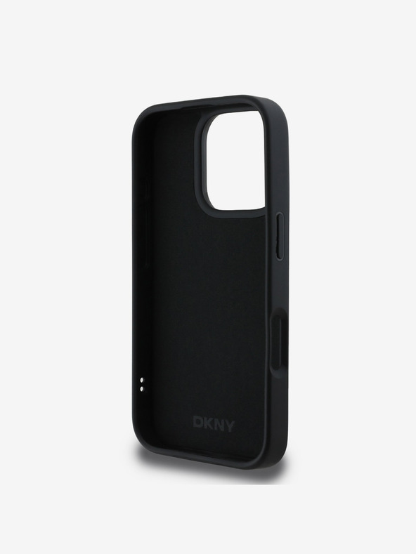 DKNY DKNY 3D каучуков капак с повтарящо се линейно лого за iPhone 16 Pro Black