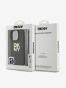 DKNY PU Leather Stack Logo Wrist Strap Zadní Kryt pro iPhone 16 Pro Max Green Калъф за телефон