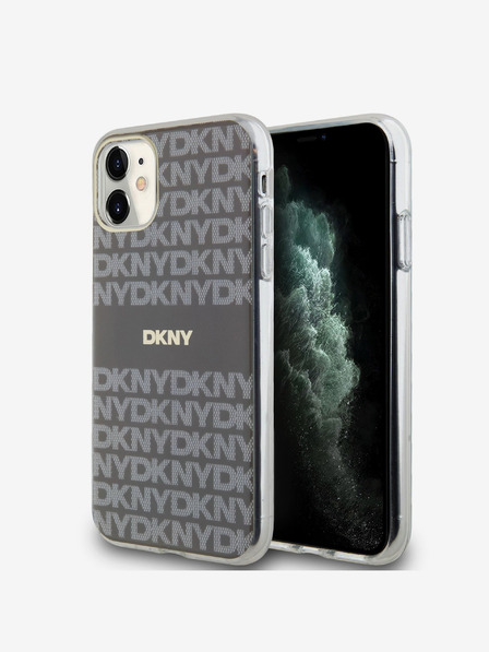 DKNY PC/TPU Повтарящ се модел с тонални ивици Magsafe заден капак за iPhone 11 Beige DKNY