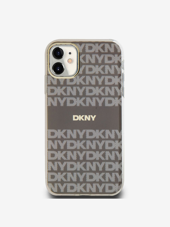 DKNY PC/TPU Повтарящ се модел с тонални ивици Magsafe заден капак за iPhone 11 Beige DKNY