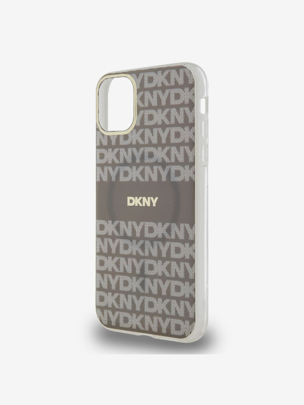 DKNY PC/TPU Повтарящ се модел с тонални ивици Magsafe заден капак за iPhone 11 Beige DKNY