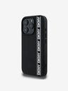 DKNY Заден капак DKNY 3D Rubber Repeat Logo Line за iPhone 16 Pro Max Black