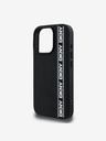 DKNY Заден капак DKNY 3D Rubber Repeat Logo Line за iPhone 16 Pro Max Black