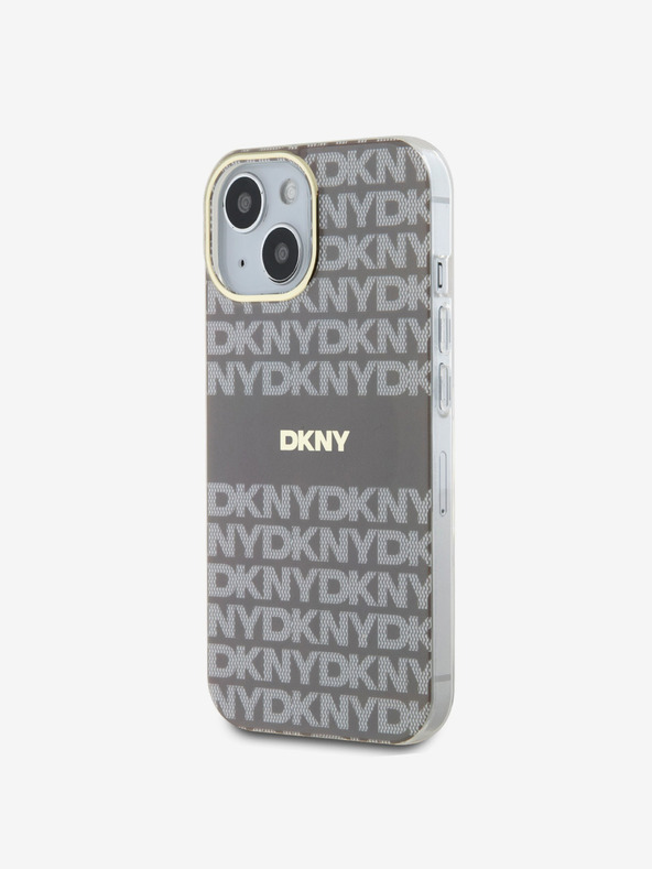 DKNY PC/TPU Repeat Pattern Tonal Stripe Magsafe Back Cover за iPhone 15 Beige DKNY
