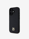 DKNY DKNY PU кожа с повтарящ се модел Stack Logo MagSafe заден капак за iPhone 16 Plus Black
