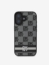 DKNY DKNY Заден капак от полиуретанова кожа с кариран десен и райе за iPhone 16 Black