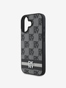 DKNY DKNY Заден капак от полиуретанова кожа с кариран десен и райе за iPhone 16 Black