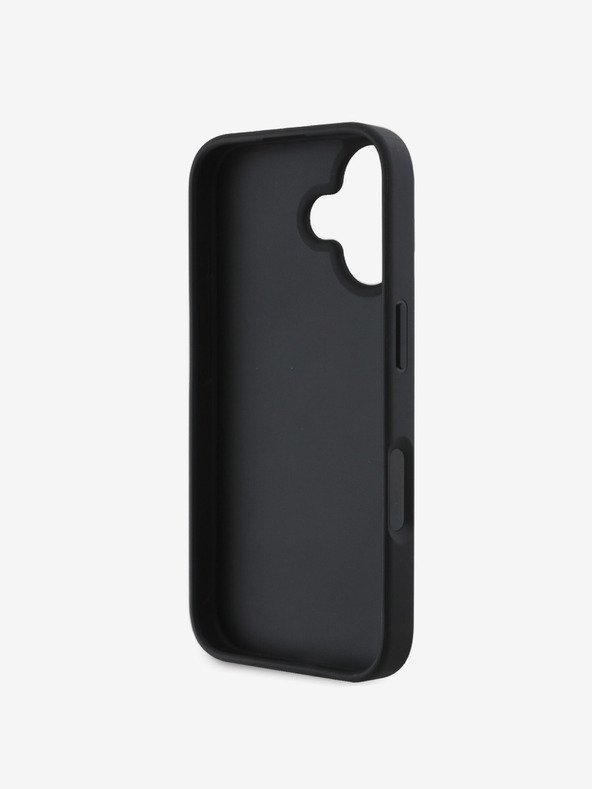 DKNY DKNY Заден капак от полиуретанова кожа с кариран десен и райе за iPhone 16 Black