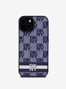 DKNY DKNY Заден капак от полиуретанова кожа с кариран десен и райета за iPhone 15 Blue