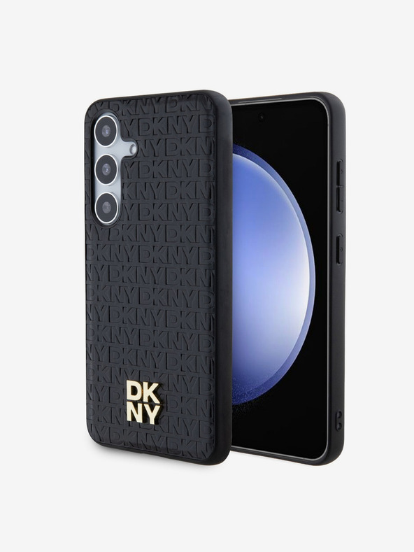 DKNY DKNY PU кожен капак с повтарящ се модел и лого Magsafe за Samsung Galaxy S24+ Black