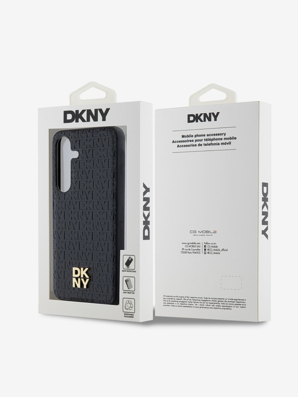 DKNY DKNY PU кожен капак с повтарящ се модел и лого Magsafe за Samsung Galaxy S24+ Black