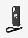DKNY DKNY PU кожа с лого на стека и каишка за китката заден капак за iPhone 16 черен