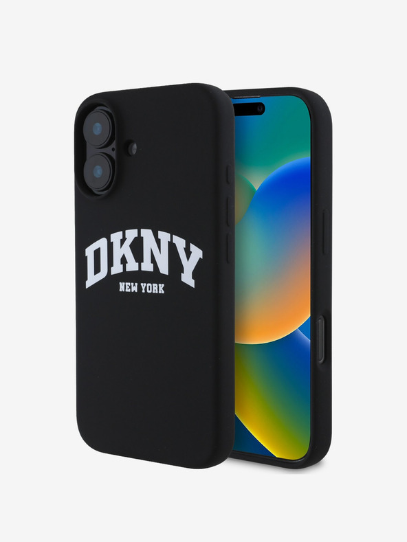 DKNY DKNY Течен силиконов капак с лого на арката MagSafe за iPhone 16 Plus Black