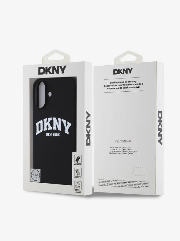 DKNY DKNY Течен силиконов капак с лого на арката MagSafe за iPhone 16 Plus Black