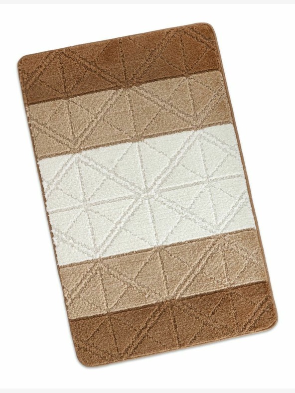 Bellatex Килимче за баня 60x100cm триъгълници кафяво Bellatex