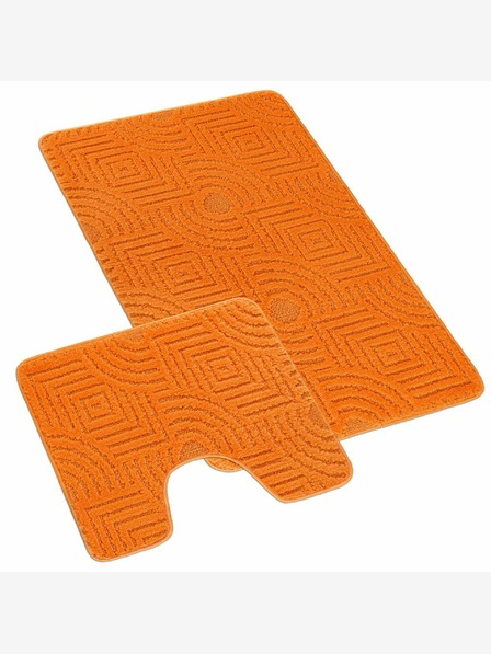 Bellatex Килимче за баня и тоалетна лабиринт оранжево Bellatex