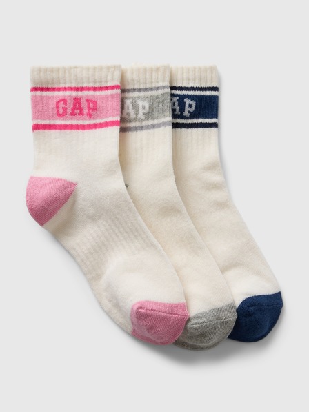 GAP Детски чорапи с лого, 3 чифта GAP