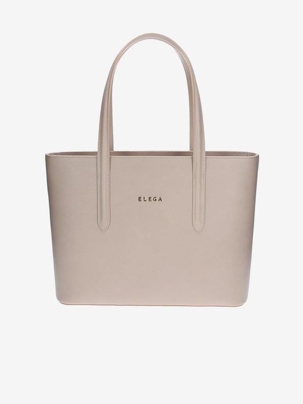 Elega Бежова дамска кожена чанта ELEGA Simone