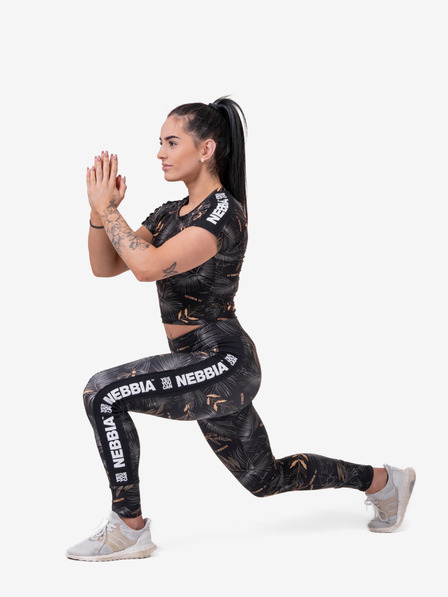 Nebbia Черна дамска риза с шарки Nebbia