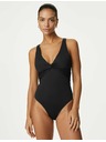 Marks & Spencer Оформящ коремчето бански с деколте Marks & Spencer черен
