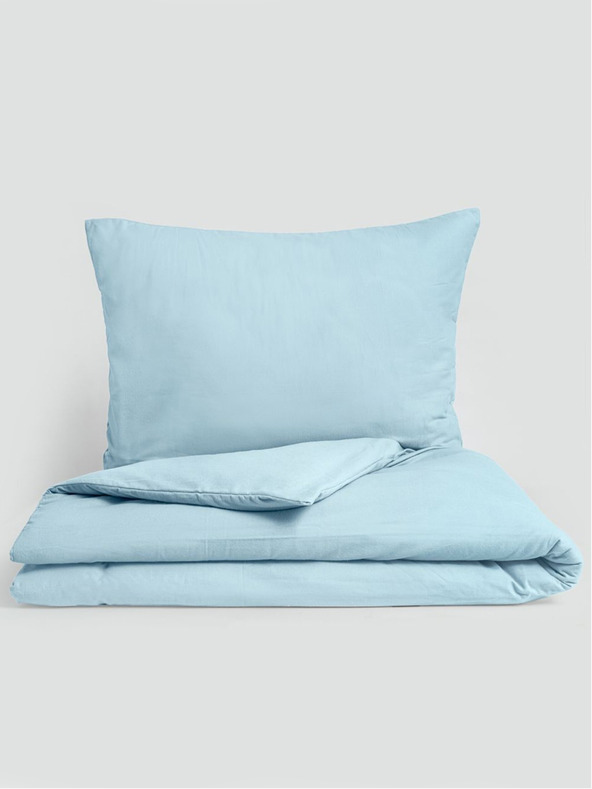 Kvalitex Класическо фланелено спално бельо 140x200, 70x90cm светлосиньо