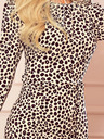 numoco Асиметрична рокля с волани и ревери - леопардов принт Numoco