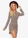numoco Асиметрична рокля с волани и ревери - леопардов принт Numoco