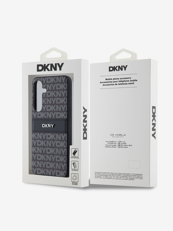 DKNY Заден капак от PC/TPU с повтарящ се десен ивици за Samsung Galaxy S24 Black DKNY
