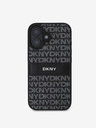 DKNY DKNY PU кожа с повтарящ се модел с тонални ивици заден капак за iPhone 16 Plus черен