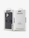 DKNY DKNY PU кожа с повтарящ се модел с тонални ивици заден капак за iPhone 16 Plus черен