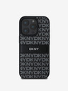 DKNY DKNY Заден капак от полиуретанова кожа с повтарящ се десен ивици за iPhone 16 Pro Max Black