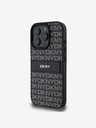 DKNY DKNY Заден капак от полиуретанова кожа с повтарящ се десен ивици за iPhone 16 Pro Max Black