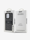 DKNY DKNY Заден капак от полиуретанова кожа с повтарящ се десен ивици за iPhone 16 Pro Max Black