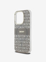 DKNY PC/TPU Repeat Pattern Tonal Stripe Magsafe заден капак за iPhone 13 Pro Beige DKNY